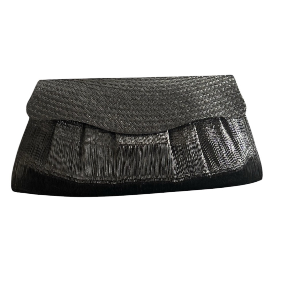 2/$15 New Black Clutch with Silver Chain